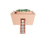 Rose gold Fancy Green Asscher Cut-Cut Diamond Halo Engagement Ring with Pave Band and Prong Setting_5