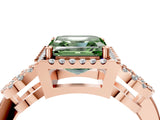 Rose gold Fancy Green Asscher Cut Cut Halo Diamond Infinity Band with Four-Prong Setting_4