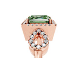 Rose gold Fancy Green Asscher Cut Cut Halo Diamond Infinity Band with Four-Prong Setting_5
