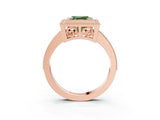 Rose gold Fancy Green Asscher Cut Cut Halo Pavé Diamond Ring_3