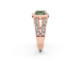 Rose gold Fancy Green Asscher Cut Cut Halo Split Shank Prong Set Ring_2