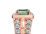 Rose gold Fancy Green Asscher Cut Cut Halo Split Shank Prong Set Ring_5