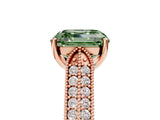 Rose gold Fancy Green Asscher Cut Cut Pave Split Shank Engagement Ring with Four-Prong Setting_5