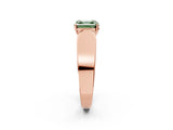 Rose gold Fancy Green Asscher Cut Diamond Channel Set Solitaire Ring with Four-Prong Setting_14