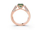 Rose gold Fancy Green Asscher Cut Diamond Channel Set Solitaire Ring with Four-Prong Setting_15