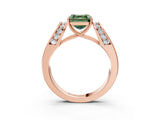 Rose gold Fancy Green Asscher Cut Diamond Channel Set Solitaire Ring with Four-Prong Setting_27