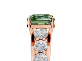 Rose gold Fancy Green Asscher  Cut Diamond Engagement Ring with Pavé Band and Four-Prong Setting_8