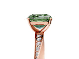 Rose gold Fancy Green Asscher Cut Diamond Engagement Ring with Side Stone Accents and Four-Prong Setting_23
