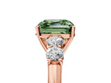Rose gold Fancy Green Asscher  Cut Diamond Five-Stone Prong Set White Gold Ring_35