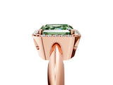 Rose gold Fancy Green Asscher  Cut Diamond Halo Engagement Ring with Split Shank and Four-Prong Setting_53