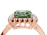 Rose gold Fancy Green Asscher  Cut Diamond Halo Ring with Round Brilliant Halo and Solitaire Band_38