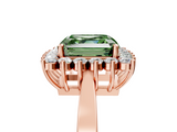 Rose gold Fancy Green Asscher  Cut Diamond Halo Ring with Round Brilliant Halo and Solitaire Band_39