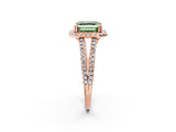 Rose gold Fancy Green Asscher Cut Diamond Halo Split Shank Engagement Ring_41