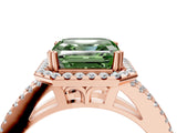 Rose gold Fancy Green Asscher Cut Diamond Halo Split Shank Engagement Ring_43