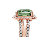 Rose gold Fancy Green Asscher Cut Diamond Halo Split Shank Engagement Ring_44