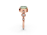 Rose gold Fancy Green Asscher  Cut Diamond Milgrain Marquise Band with Prong Setting_5