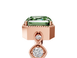 Rose gold Fancy Green Asscher  Cut Diamond Milgrain Marquise Band with Prong Setting_8