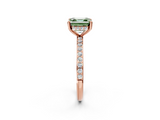 Rose gold Fancy Green Asscher  Cut Diamond Pavé Band Ring with Four-Prong Setting_20