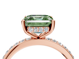 Rose gold Fancy Green Asscher  Cut Diamond Pavé Band Ring with Four-Prong Setting_22