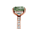 Rose gold Fancy Green Asscher  Cut Diamond Pavé Band Ring with Four-Prong Setting_23
