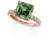 Rose gold Fancy Green Asscher  Cut Diamond Pavé Band with Four-Prong Setting_18
