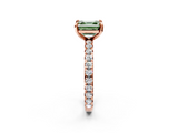 Rose gold Fancy Green Asscher  Cut Diamond Pavé Band with Four-Prong Setting_19