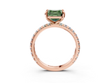 Rose gold Fancy Green Asscher  Cut Diamond Pavé Band with Four-Prong Setting_20