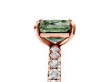 Rose gold Fancy Green Asscher  Cut Diamond Pavé Band with Four-Prong Setting_22