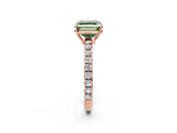 Rose gold Fancy Green Asscher Cut Diamond Pavé Solitaire Engagement Ring with Four-Prong Setting_40