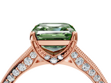 Rose gold Fancy Green Asscher  Cut Diamond Pave Band with Four-Prong Setting_35