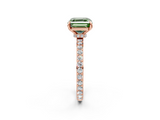 Rose gold Fancy Green Asscher  Cut Diamond Ring with Pavé Band and Four-Prong Setting_20