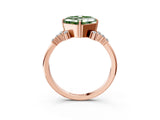 Rose gold Fancy Green Asscher Cut Diamond Ring with Side Stones and Four-Prong Setting_61