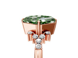 Rose gold Fancy Green Asscher Cut Diamond Ring with Side Stones and Four-Prong Setting_63