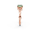 Rose gold Fancy Green Asscher Cut Diamond Solitaire Celtic Knot Ring with Four-Prong Setting_37