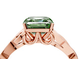 Rose gold Fancy Green Asscher Cut Diamond Solitaire Celtic Knot Ring with Four-Prong Setting_39