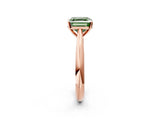 Rose gold Fancy Green Asscher Cut Diamond Solitaire Engagement Ring with Cathedral Setting and Four-Prong Mount_26