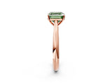 Rose gold Fancy Green Asscher Cut Diamond Solitaire Engagement Ring with Cathedral Setting and Four-Prong Mount_32