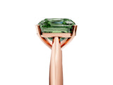 Rose gold Fancy Green Asscher Cut Diamond Solitaire Engagement Ring with Cathedral Setting and Four-Prong Mount_39