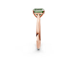 Rose gold Fancy Green Asscher Cut Diamond Solitaire Engagement Ring with Cathedral Setting and Four-Prong Mount_74