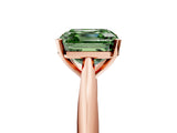 Rose gold Fancy Green Asscher Cut Diamond Solitaire Engagement Ring with Cathedral Setting and Four-Prong Mount_77