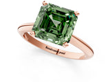 Rose gold Fancy Green Asscher Cut Diamond Solitaire Engagement Ring with Classic Band and Four-Prong Setting_23