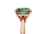Rose gold Fancy Green Asscher Cut Diamond Solitaire Engagement Ring with Classic Band and Four-Prong Setting_27
