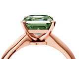 Rose gold Fancy Green Asscher Cut Diamond Solitaire Engagement Ring with Classic Band and Four-Prong Setting_28