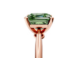 Rose gold Fancy Green Asscher Cut Diamond Solitaire Engagement Ring with Classic Band and Four-Prong Setting_29