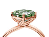 Rose gold Fancy Green Asscher Cut Diamond Solitaire Engagement Ring with Four-Prong Setting and Classic Band_60