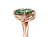 Rose gold Fancy Green Asscher Cut Diamond Solitaire Engagement Ring with Four-Prong Setting and Classic Band_61