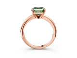 Rose gold Fancy Green Asscher Cut Diamond Solitaire Engagement Ring with Round Band and Four-Prong Setting_93