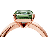 Rose gold Fancy Green Asscher Cut Diamond Solitaire Engagement Ring with Round Band and Four-Prong Setting_94