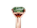 Rose gold Fancy Green Asscher Cut Diamond Solitaire Engagement Ring with Round Band and Four-Prong Setting_95