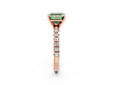 Rose gold Fancy Green Asscher Cut Diamond Solitaire Pavé Engagement Ring with Round Band and Prong Setting_50